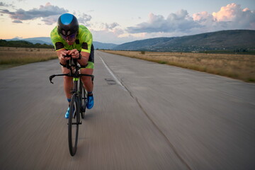 triathlon athlete riding a bike