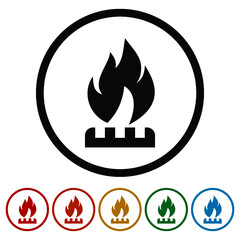 Natural Gas Ring icon, color set