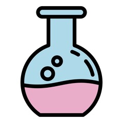 Forensic laboratory chemical flask icon. Outline forensic laboratory chemical flask vector icon for web design isolated on white background
