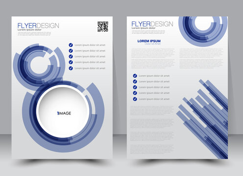 Abstract flyer design background. Brochure template. Can be used for magazine cover, business mockup, education, presentation, report. a4 size with editable elements. Blue color.