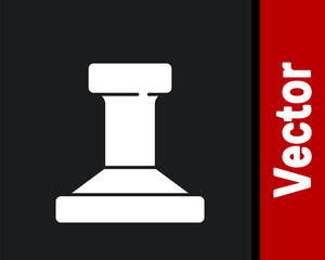 White Stamp icon isolated on black background. Vector.
