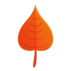 Poplar autumn tree icon. Cartoon of poplar autumn tree vector icon for web design isolated on white background