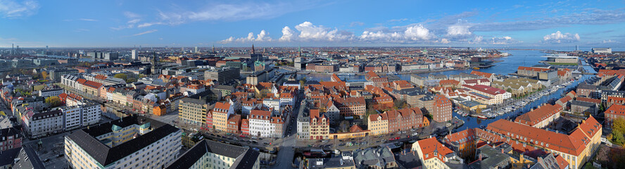 Fototapeta na wymiar Large panorama of Copenhagen, Denmark