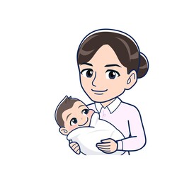 Housewife who came in a pink Y-shirt