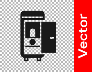 Black Toilet in the train car icon isolated on transparent background. Vector.