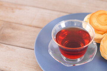 A bowl of black tea and refreshments