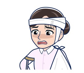 Housewife who came in a pink Y-shirt