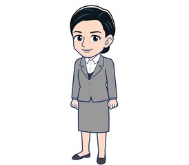 Middle-aged woman in a gray suit