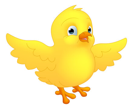 An Easter chick bird cute cartoon character mascot