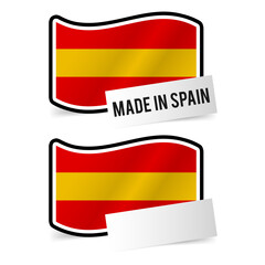 Made in Spain Flag and white empty Paper.