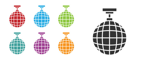 Black Disco ball icon isolated on white background. Set icons colorful. Vector.