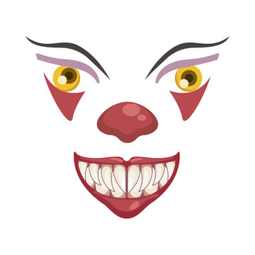 dark evil clown face halloween character