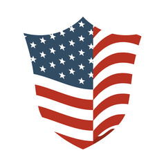 united states of america flag in shield