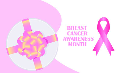 Fototapeta premium Banner breast cancer awareness month