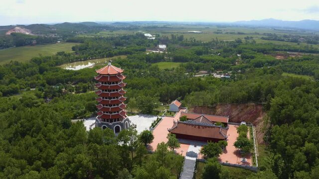 Aerial landscape of Dong Loc T-junction, Ha Tinh, Vietnam. Travel concept