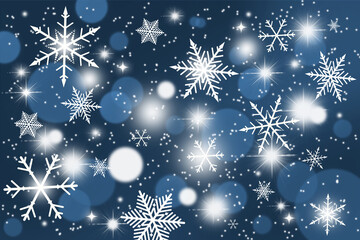 Fototapeta na wymiar 雪の結晶の冬のイラスト 背景 冬のイメージ snow flake winter illustration