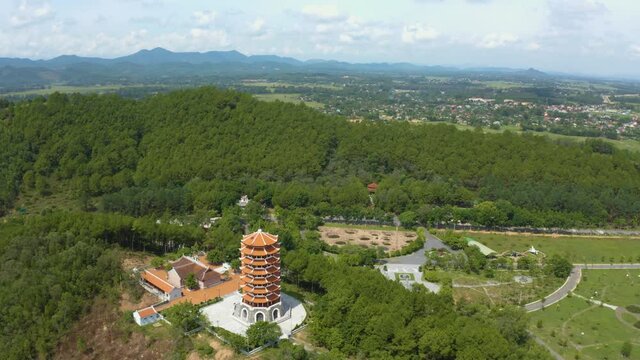 Aerial landscape of Dong Loc T-junction, Ha Tinh, Vietnam. Travel concept