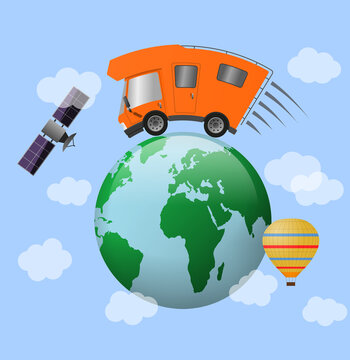 Caravan car confort travel on holiday