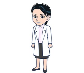 Fototapeta premium Young female doctor in a white lab coat