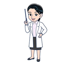 Fototapeta premium Young female doctor in a white lab coat