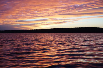 sunset over the lake