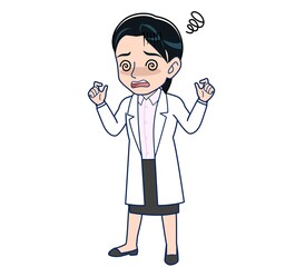 Young female doctor in a white lab coat