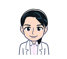 Fototapeta premium Young female doctor in a white lab coat