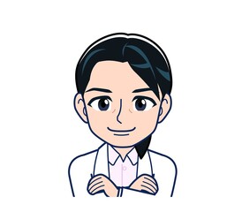 Fototapeta premium Young female doctor in a white lab coat