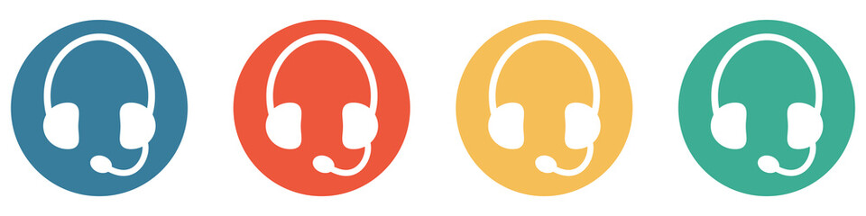 Bunter Banner mit 4 Buttons: Headset, Beratung, Callcenter oder Kontakt