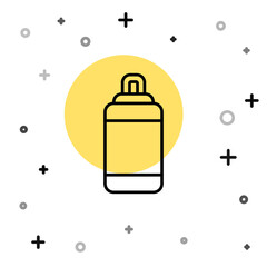 Black line Punching bag icon isolated on white background. Random dynamic shapes. Vector.