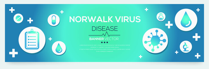 Fototapeta na wymiar Creative (Norwalk Virus) disease Banner Word with Icons ,Vector illustration. 