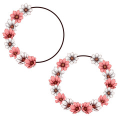 lovely cosmos flowers frames wedding design elements