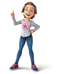Fun 3D cartoon teenage girl