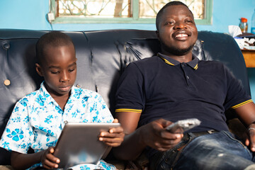 happy family at home.