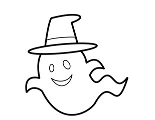 ゴースト帽子(線画)