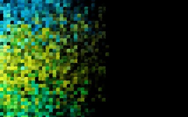 Dark Blue, Yellow vector backdrop with rectangles, squares.