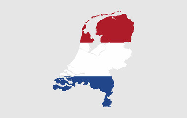 Netherlands vector map with flag