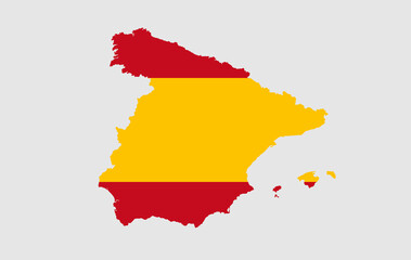 Spain vector map with flag