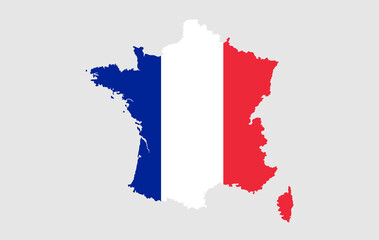France vector map with flag