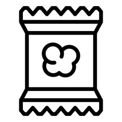 Popcorn food icon. Outline popcorn food vector icon for web design isolated on white background