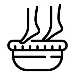 Washing feet icon. Outline washing feet vector icon for web design isolated on white background