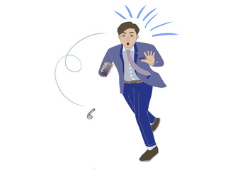 ワイヤレスイヤホンを落としてしまったサラリーマン
