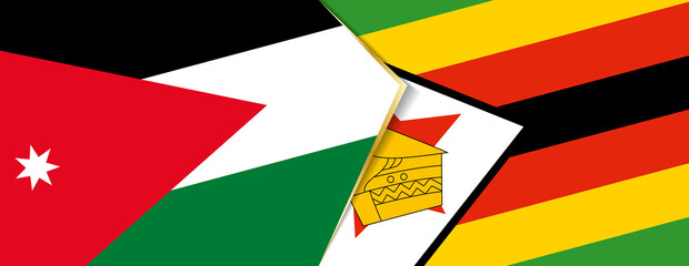 Jordan and Zimbabwe flags, two vector flags.