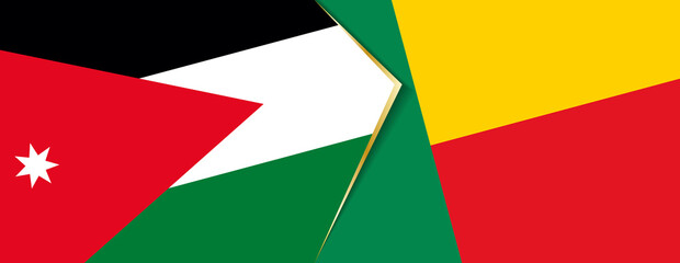 Jordan and Benin flags, two vector flags.