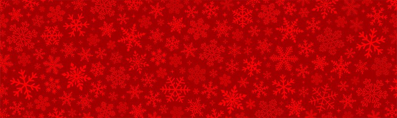 Naklejka na ściany i meble Red christmas background with snowflakes. Christmas background. Vector