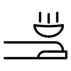 Lens on finger icon. Outline lens on finger vector icon for web design isolated on white background