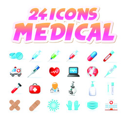 Realistic Cute Icons on White Background . Isolated Vector Illustration 