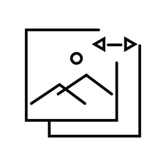 Photo Related Vector Lines icon. Contains Icons like Enhance Image. flat design. editable