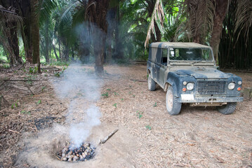 Fototapeta na wymiar Off-Road Vehicle In Belize Jungle