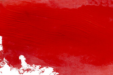Bright red  paint hand drawn illustration with grain paper texture. Abstract red background.
